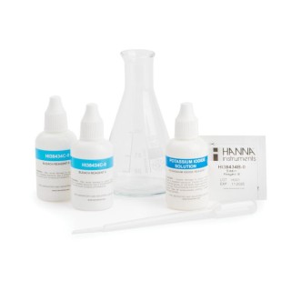 HI38434 Pool Line Bleach Test Kit, 50–150 g/L (5–15%) Chlorine, Iodometric, 100 Tests | EnvMart