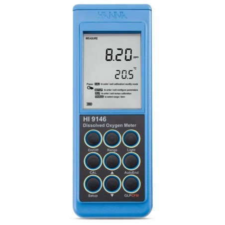 HI9146 Portable Dissolved Oxygen Meter, 0.00–45.00 ppm, Auto Calibration, 4m Probe | EnvMart