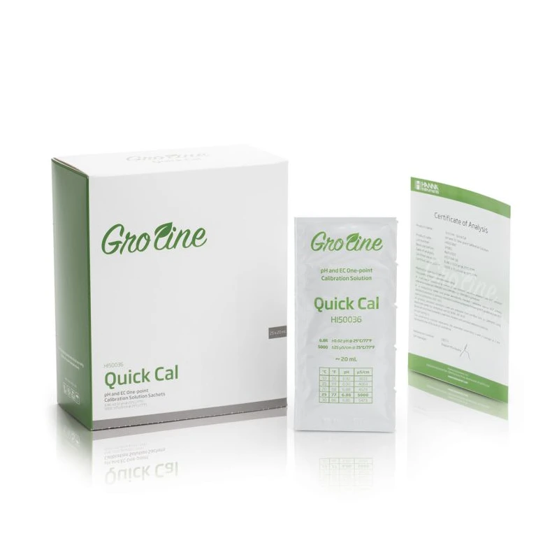 HI50036P Quick Calibration Solution for GroLine pH & EC Meters 25x20mL | EnvMart