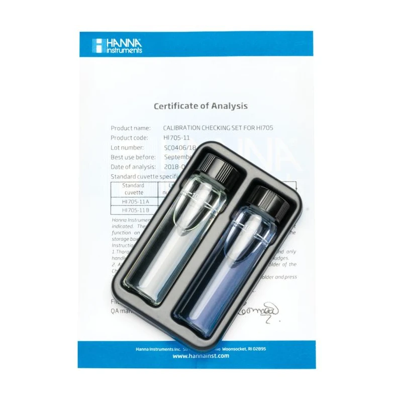 Silica Low Range Checker HC Calibration Check Set HI705-11, 0.00–2.00 ppm, Certificate of Analysis | EnvMart