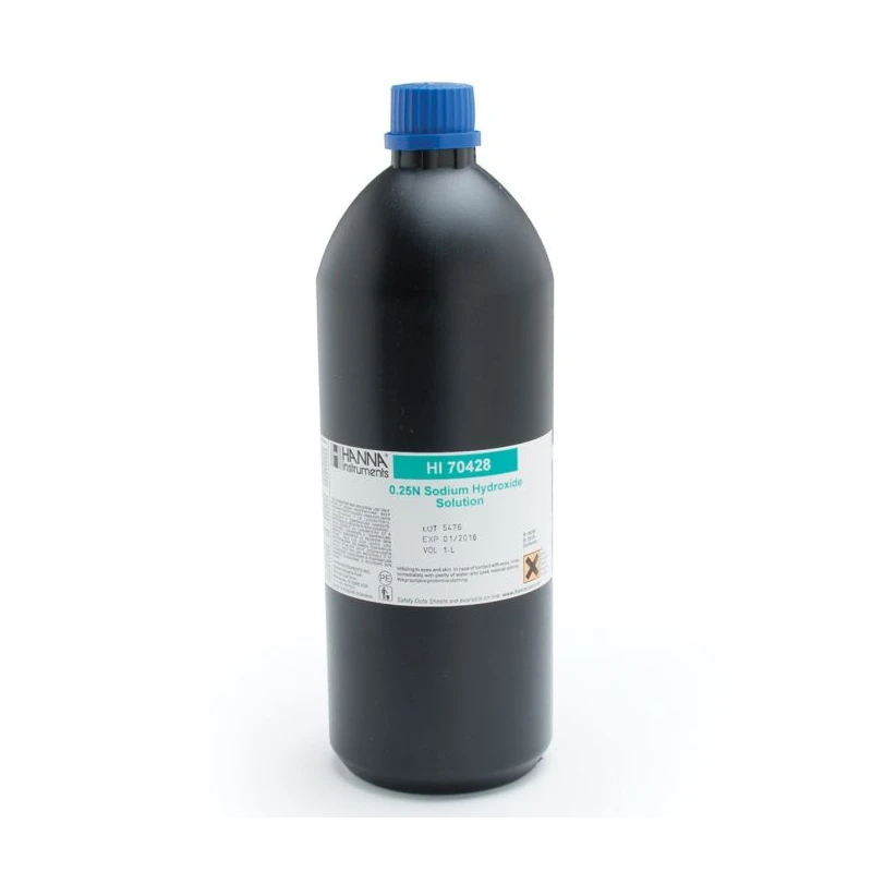 Hanna HI70428 Sodium Hydroxide Solution 0.25N, 1 L Titration Reagent | EnvMart