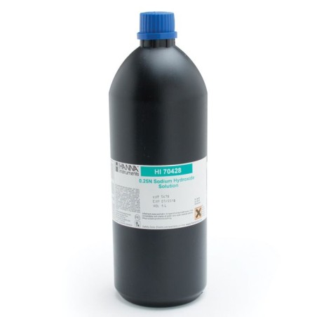 Hanna HI70428 Sodium Hydroxide Solution 0.25N, 1 L Titration Reagent | EnvMart