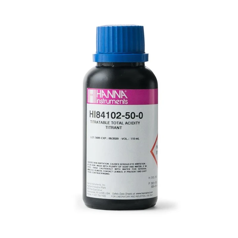 Hanna HI84102-50 Titrant Solution for Wine Acidity, 110 mL | EnvMart