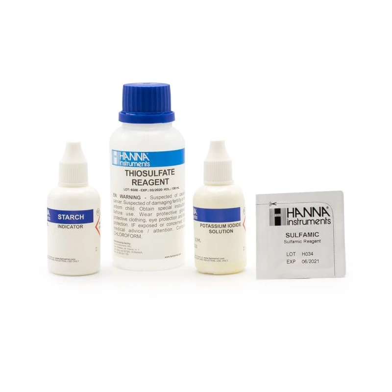 Total Chlorine High Range Test Kit Replacement Reagents HI38022-100, 100 Tests, Iodometric | EnvMart