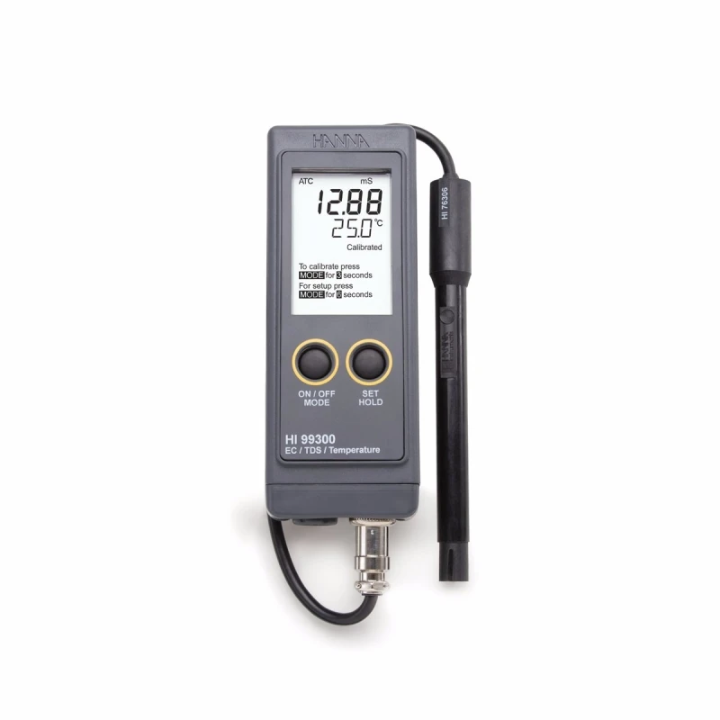 Portable Low Range EC/TDS Meter HI99300P, 0–3999 µS/cm, 0–2000 ppm TDS, IP67 | EnvMart