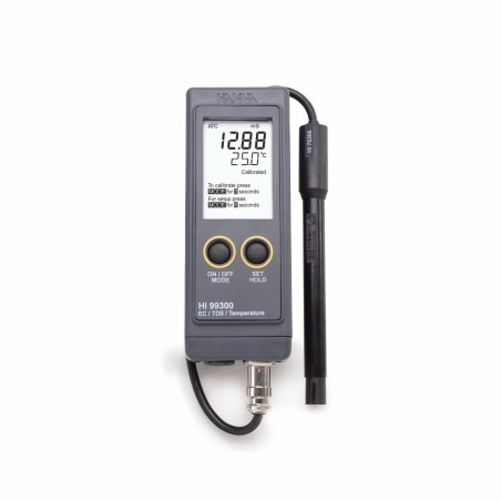 Portable Low Range EC/TDS Meter HI99300P, 0–3999 µS/cm, 0–2000 ppm TDS, IP67 | EnvMart