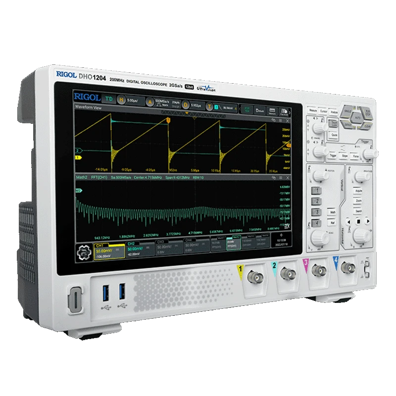 Rigol DHO1000 Series High-Resolution Digital Oscilloscope, 12-Bit, 200 MHz, 4 Ch | EnvMart
