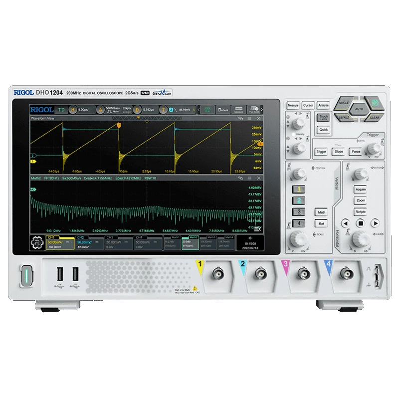 Rigol DHO1000 Series High-Resolution Digital Oscilloscope, 12-Bit, 200 MHz, 4 Ch | EnvMart
