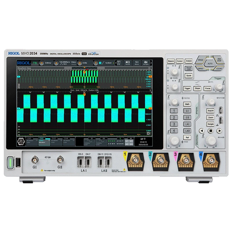 Rigol MHO2000 Series High-Resolution Digital Oscilloscope, 350 MHz, 2 GSa/s, 4 Channel | EnvMart