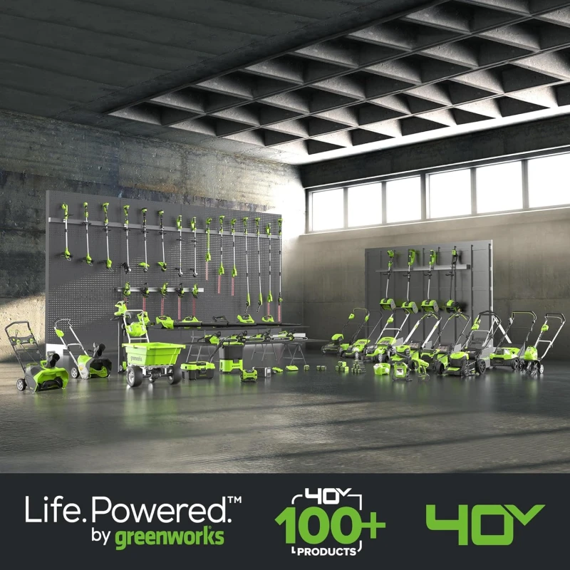 Greenworks 2501907UC Cordless Lawnmower 40V, 35cm, 2x2Ah Batteries, 40L Bag | EnvMart