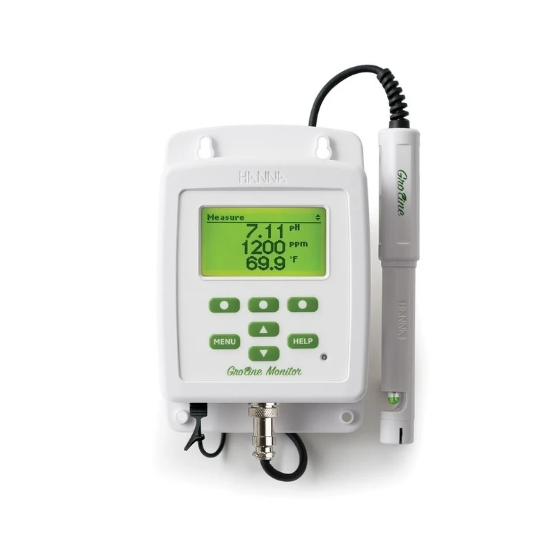 Hanna GroLine Monitor for Hydroponic Nutrients, Continuous pH, EC, TDS, Temperature Measurement | EnvMart