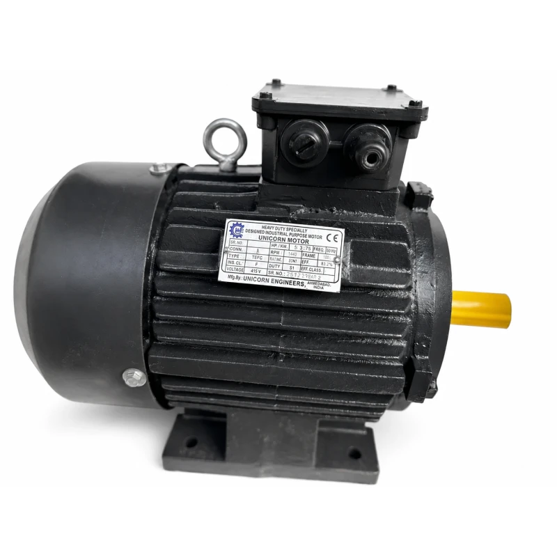 Unicorn 5 HP Three Phase Foot Mounted S4 Duty Induction Motor, 100L | EnvMart