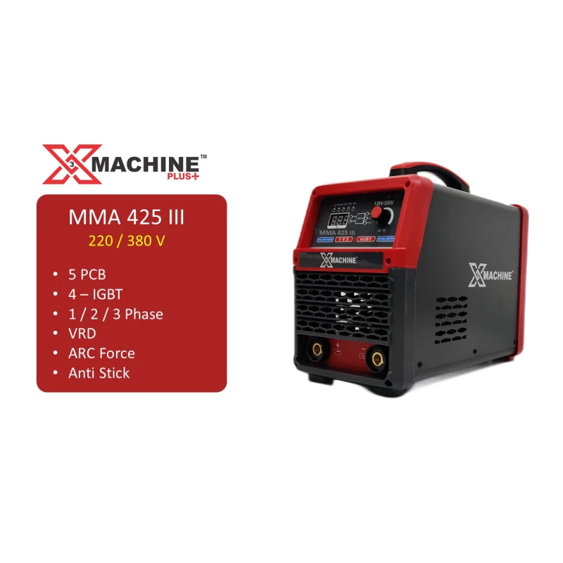 Xmachine MMA 425 III ARC Welding Machine 425A Multi-Phase IGBT 220/380V | EnvMart