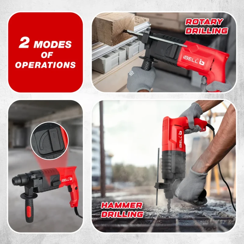 iBELL RH20-23 Rotary Hammer Drill 20 mm 500W SDS Variable Speed | EnvMart