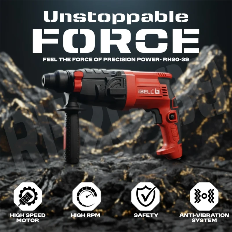 Hammer Drill 20 Mm 500W SDS Plus Dual Chuck Variable Speed RH 20-39 | EnvMart