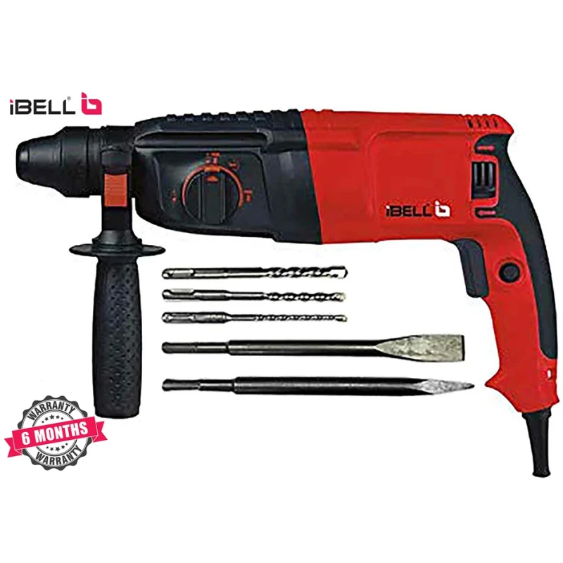 iBELL RH26-24 Rotary Hammer Drill 26mm 800W 220V SDS-Plus 3-Function | EnvMart