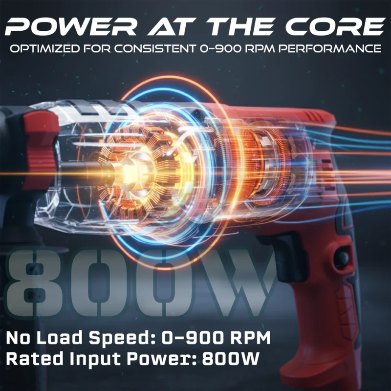 iBELL RH26-24 Rotary Hammer Drill 26mm 800W 220V SDS-Plus 3-Function | EnvMart