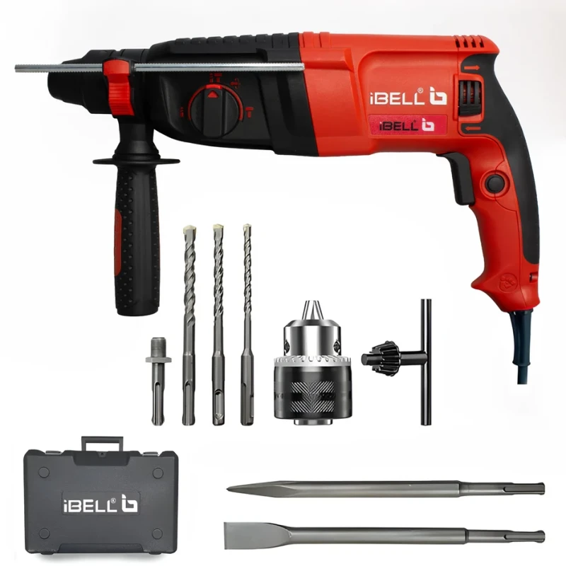 iBELL RH26-24 Rotary Hammer Drill 26mm 800W 220V SDS-Plus 3-Function | EnvMart