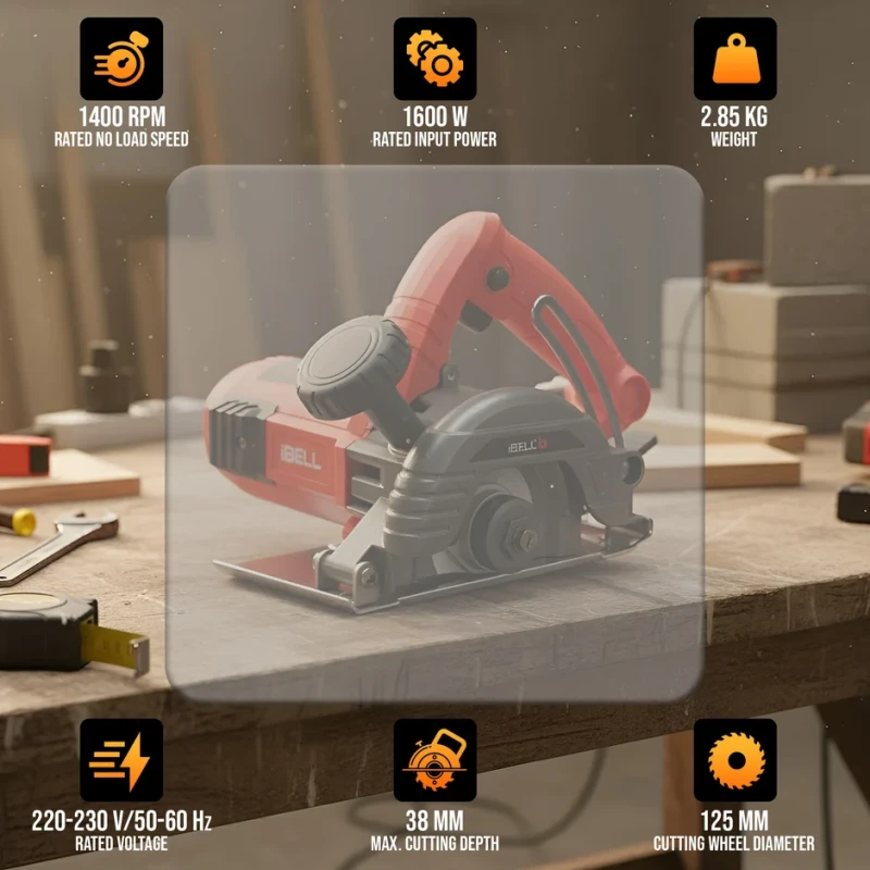 MC25-60 Marble Cutter 125mm 1600W High-Speed Deep Cutting | EnvMart