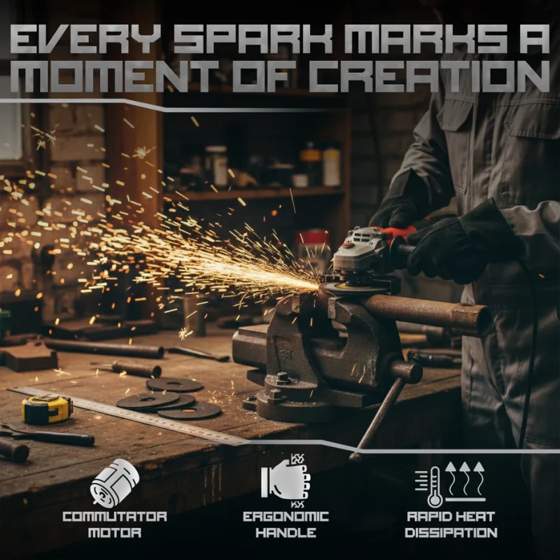 AG25-06 Heavy-Duty Angle Grinder 1100W 125mm Variable Speed 11000 RPM Protection Class II | EnvMart