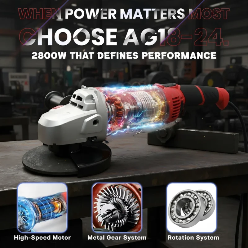 AG18-24 Angle Grinder 180mm 2400W 8500 RPM Heavy Duty Electric | EnvMart