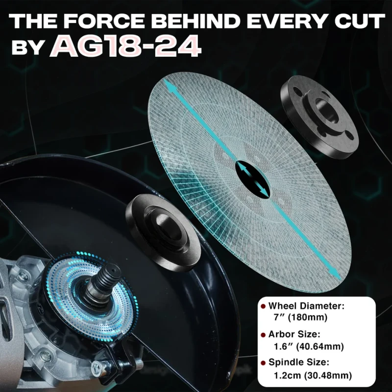 AG18-24 Angle Grinder 180mm 2400W 8500 RPM Heavy Duty Electric | EnvMart