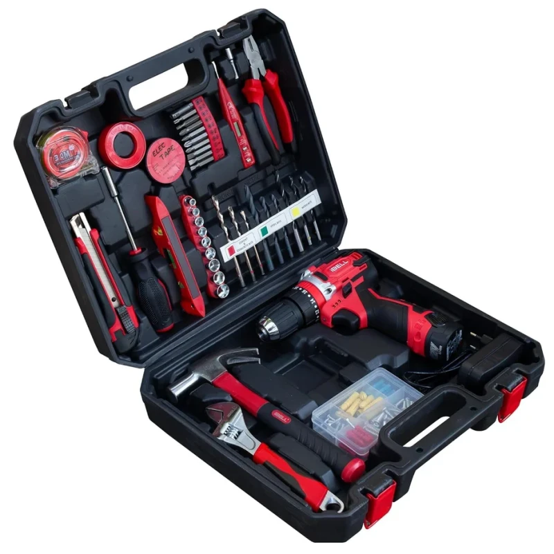 iBELL Cordless Impact Drill Toolbox 12V 1500mAh 101-Piece Kit Brushless | EnvMart