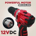iBELL Cordless Impact Drill Toolbox 12V 1500mAh 101-Piece Kit Brushless | EnvMart