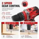 iBELL Cordless Impact Drill Toolbox 12V 1500mAh 101-Piece Kit Brushless | EnvMart