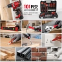 iBELL Cordless Impact Drill Toolbox 12V 1500mAh 101-Piece Kit Brushless | EnvMart
