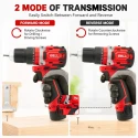 iBELL Cordless Impact Drill Toolbox 12V 1500mAh 101-Piece Kit Brushless | EnvMart