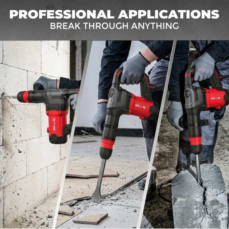 Demolition Hammer 1350W Heavy-Duty Electric Concrete Breaker 20J, 4500 BPM | EnvMart