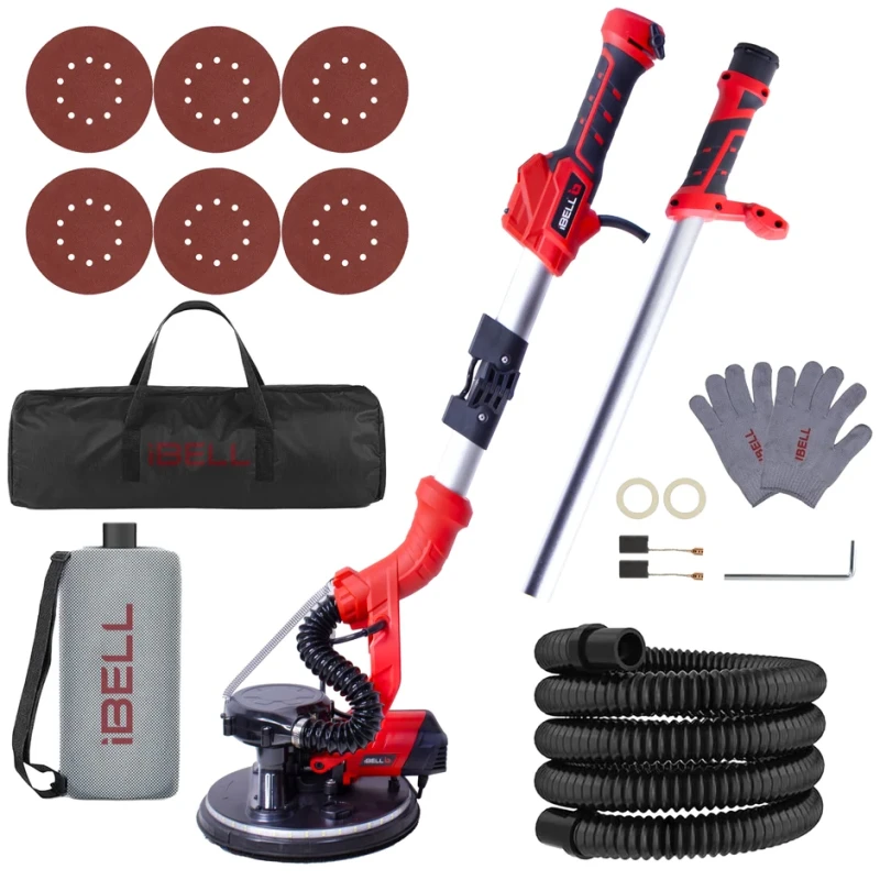 Drywall Sander Long Handle 9" (215mm), 1000W, Variable Speed, Auto Dust Collection | EnvMart
