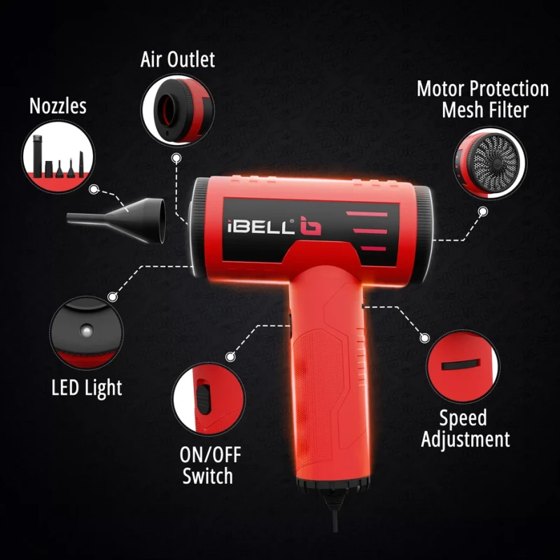 Compressed Air Duster AD20-10, 220W, 220-230V, Brushless Motor, High-Speed | EnvMart