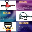Paint Mixer 1200W 16mm Chuck 120mm Paddle 1050RPM 220V | EnvMart