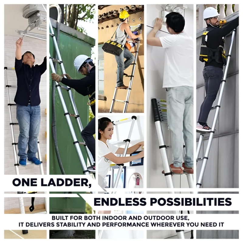 iBELL TE012 Aluminium Ladder 13 Steps 12.5ft 150kg Load Aerospace Alloy | EnvMart
