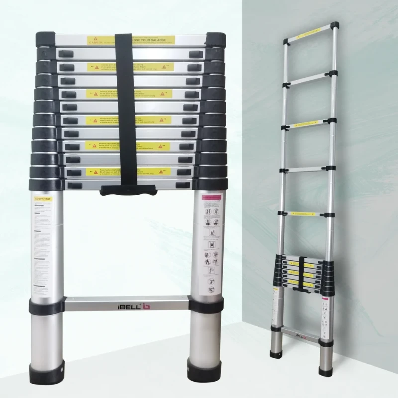 iBELL TE012 Aluminium Ladder 13 Steps 12.5ft 150kg Load Aerospace Alloy | EnvMart