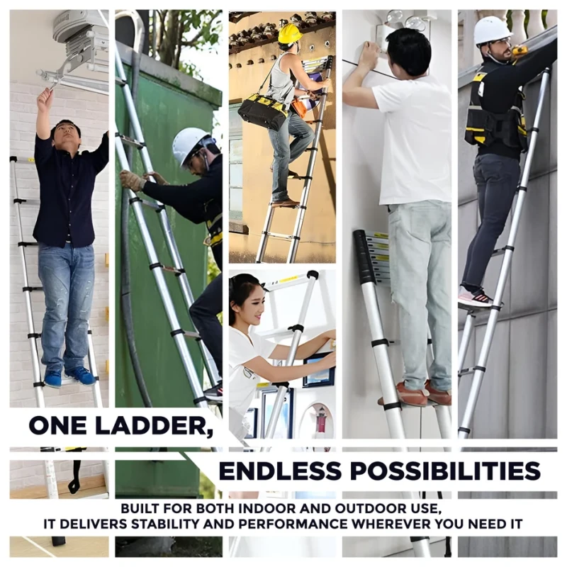TE205 Aluminium Extension Ladder, 16 Steps, 6.25 m, 150 kg Capacity | EnvMart