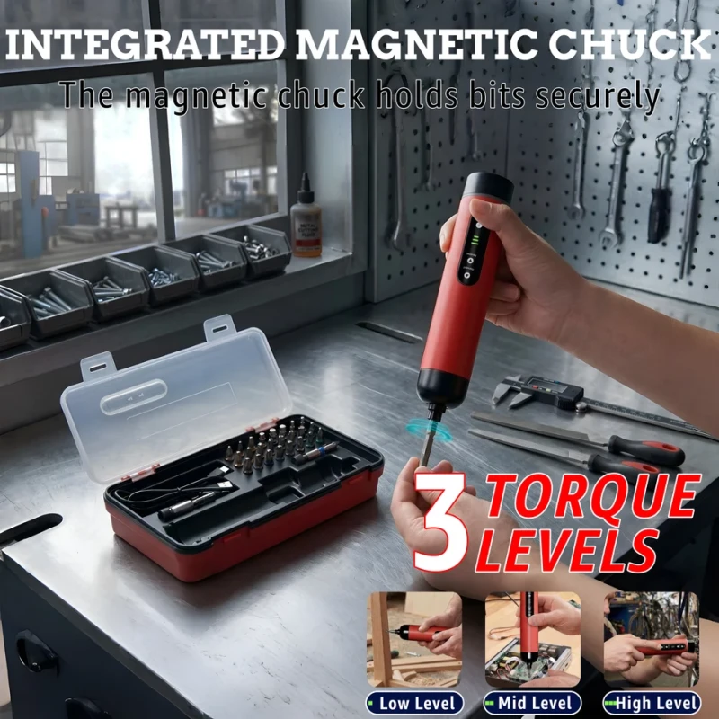 Cordless Electric Screwdriver Set ES36-15, 4V, 10Nm, 27 Bits, LED – Power Tools | EnvMart