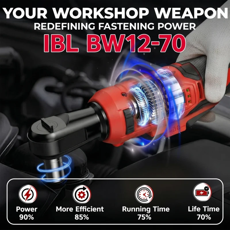 Cordless Ratchet Wrench Brushless IBL BW12-70, 70 Nm, 12V, 1500mAh | EnvMart