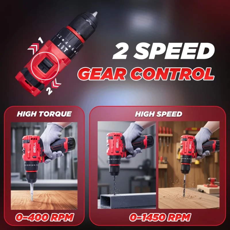 Cordless Impact Drill Brushless IBL BD12-40, 40 Nm, 2-Speed, 20+3 Clutch | EnvMart