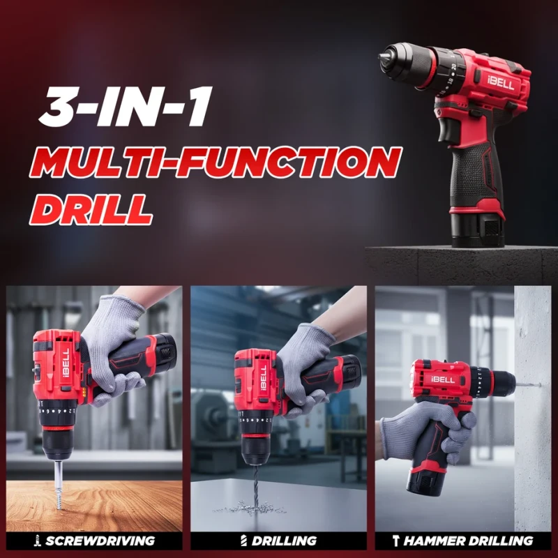 Cordless Impact Drill Brushless IBL BD12-40, 40 Nm, 2-Speed, 20+3 Clutch | EnvMart