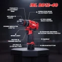 Cordless Impact Drill Brushless IBL BD12-40, 40 Nm, 2-Speed, 20+3 Clutch | EnvMart