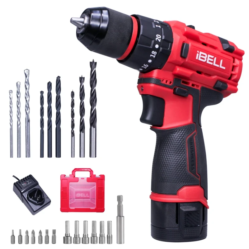 Cordless Impact Drill Brushless IBL BD12-40, 40 Nm, 2-Speed, 20+3 Clutch | EnvMart