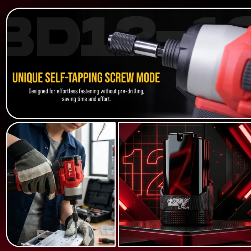 Cordless Impact Screw Driver IBL BD12-19 Brushless Motor 185 Nm Torque 2-Speed Hex Chuck | EnvMart