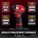Cordless Impact Screw Driver IBL BD12-19 Brushless Motor 185 Nm Torque 2-Speed Hex Chuck | EnvMart