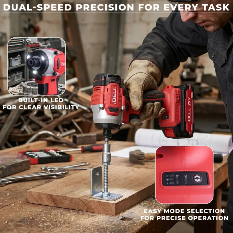 IBL BD20-22 Cordless Brushless Impact Screwdriver 20V, 220Nm, 3-Speed, Hex Chuck | EnvMart