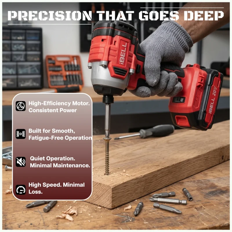 IBL BD20-22 Cordless Brushless Impact Screwdriver 20V, 220Nm, 3-Speed, Hex Chuck | EnvMart