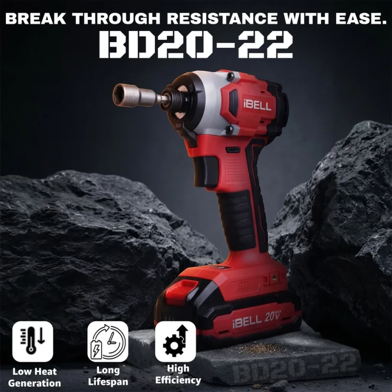 IBL BD20-22 Cordless Brushless Impact Screwdriver 20V, 220Nm, 3-Speed, Hex Chuck | EnvMart