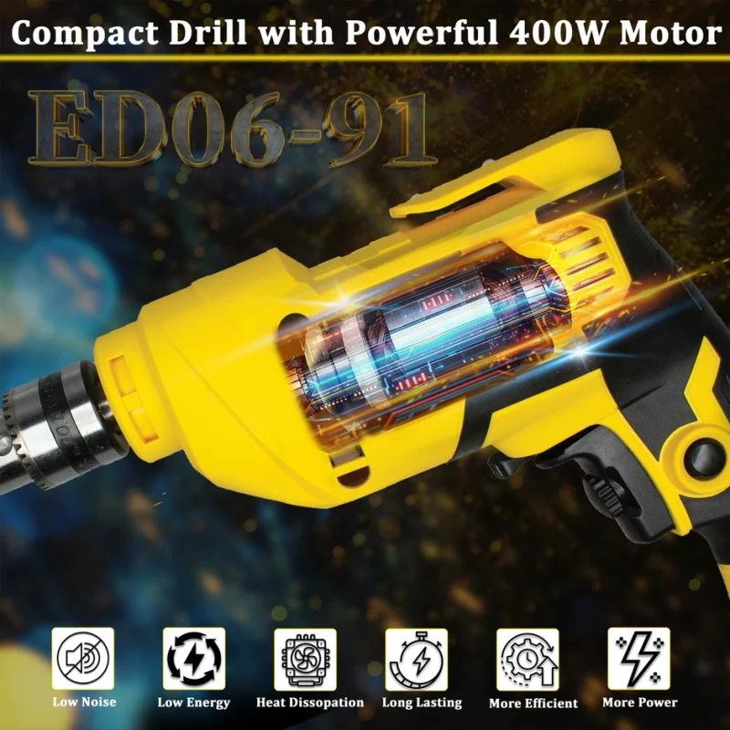 Electric Drill 10mm VR ED06-91 400W Variable Speed 230V, 2800 RPM | EnvMart